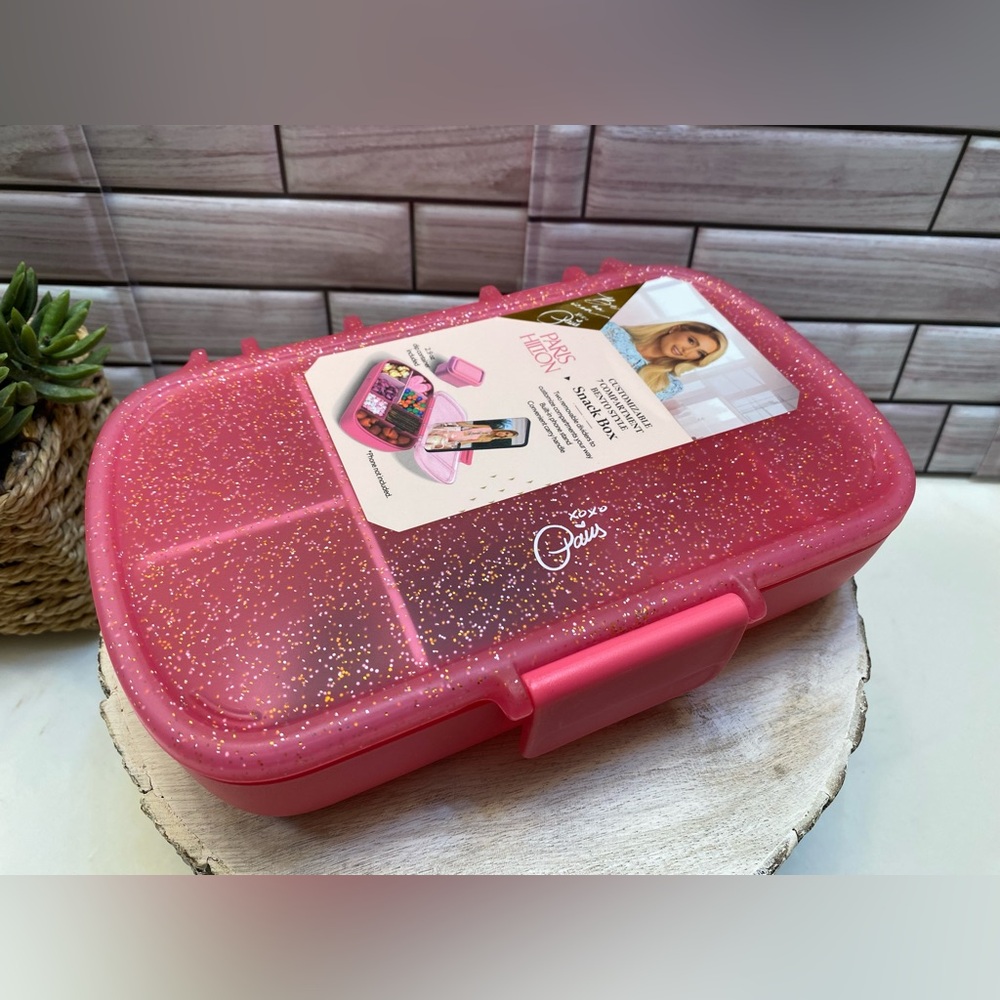 Paris Hilton ❤️Snack Bento Box Glitter infused Hot Pink NEW